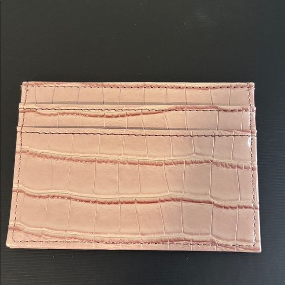 Accessories - Pink Crocodile Embossed Card Holder